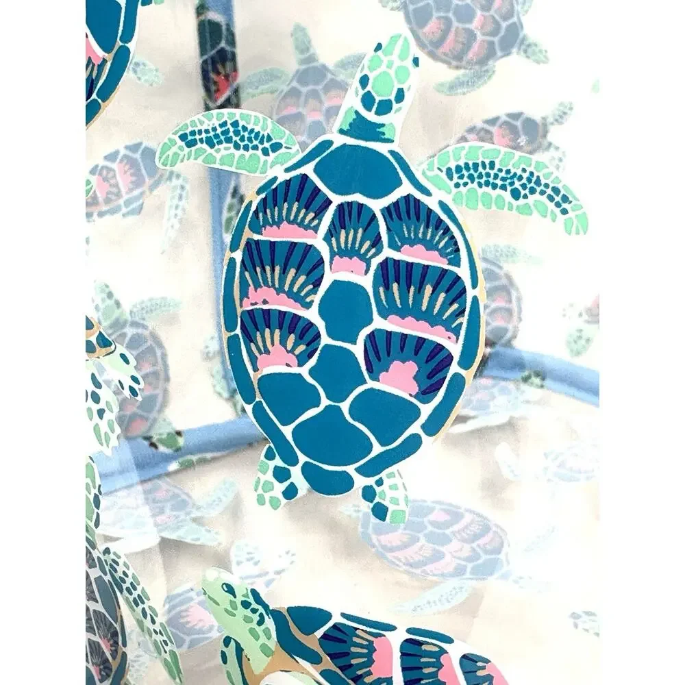 Vera Bradley Turtles Coral Clear Lotion Cosmetic Bag Shampoo See Through NWT